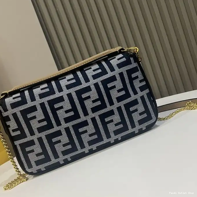 Affordable Fendi Mini FF Baguette In Black Fabric Motif Bag 0323 HOT SALE